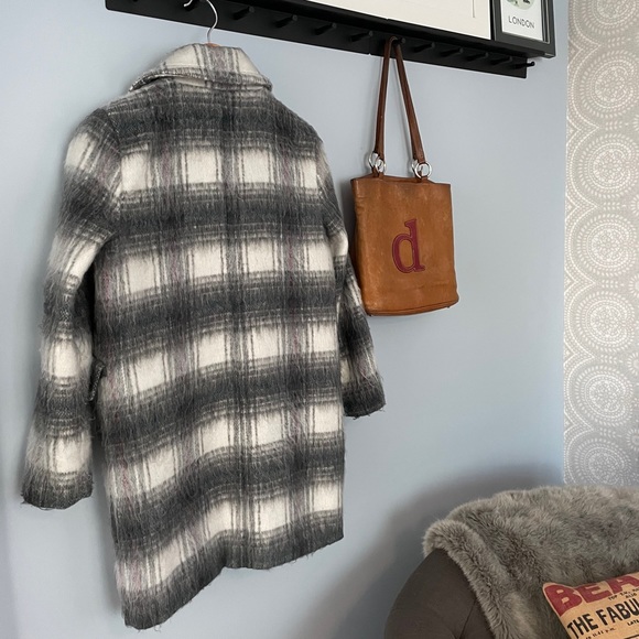FLUFFY PLAID Cocoon Coat - Picture 3 of 10